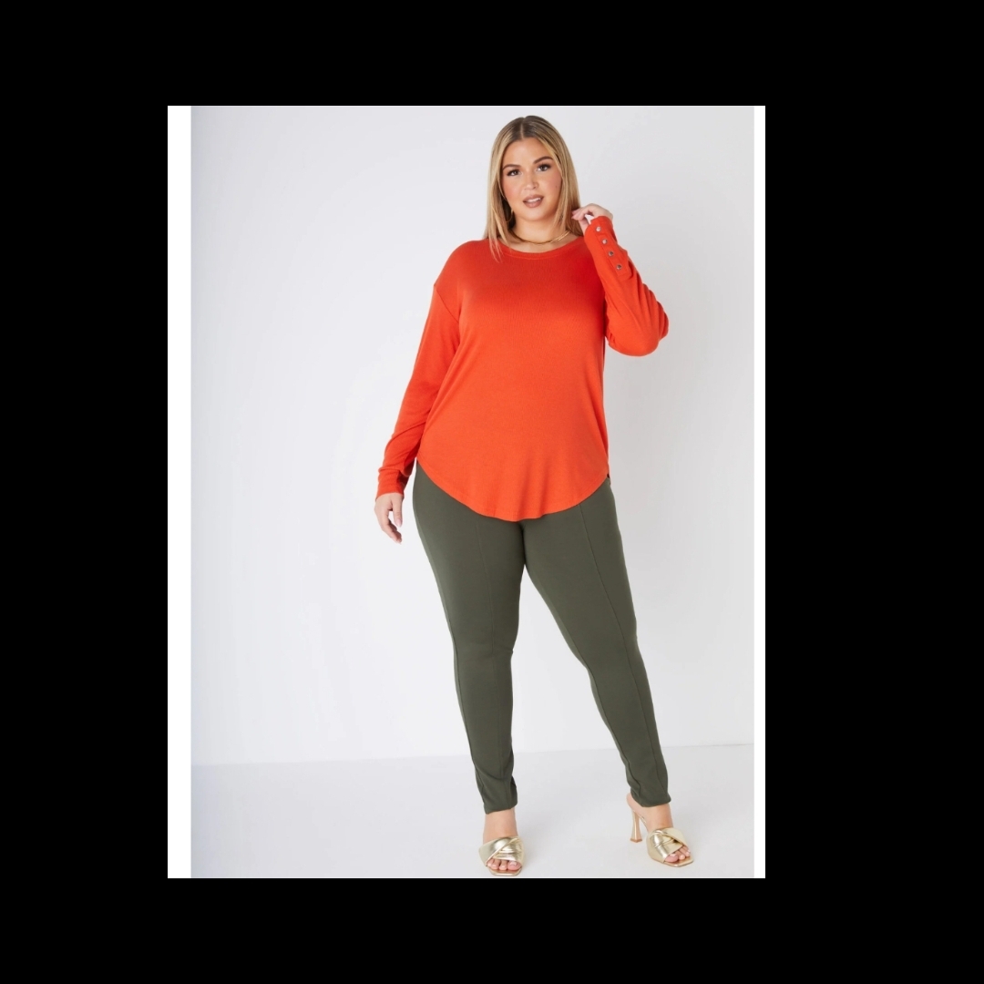 Brand New Ashley Stewart Orange Long Sleeve Top Sz 1820